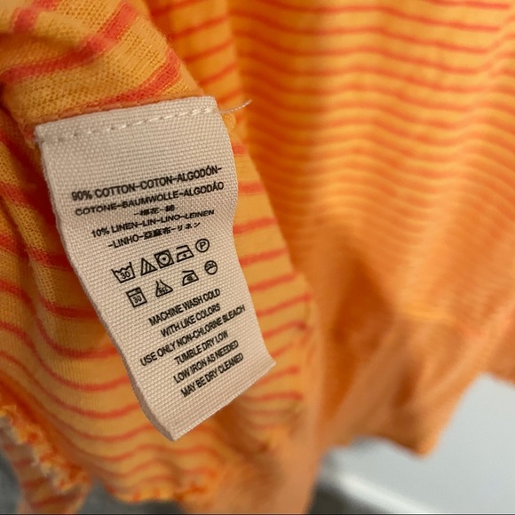 Free People Orange Stripe Hong Kong Henley Top S - Picture 9 of 9